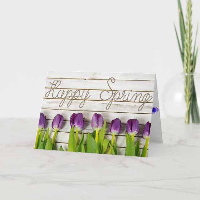 Cartes Pour Fêtes Annuelles Happy spring purple tulips (Devant)