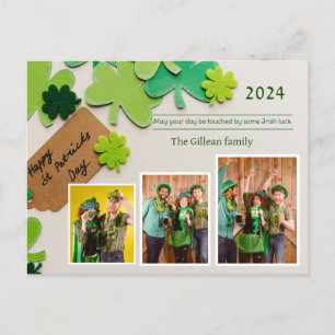 Cartes Pour Fêtes Annuelles Happy St. patrick jour famille Shamrock photo col