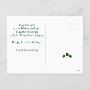 Cartes Pour Fêtes Annuelles Happy St. patrick's day photo enfant Shamrock