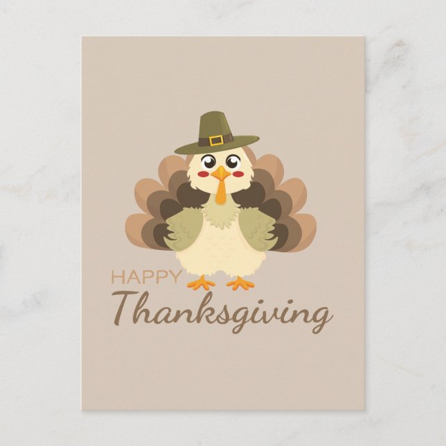 Cartes Pour Fêtes Annuelles Happy Thanksgiving (Devant)