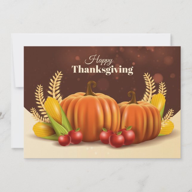 Cartes Pour Fêtes Annuelles Happy Thanksgiving (Devant)