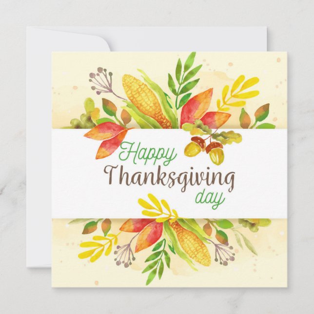Cartes Pour Fêtes Annuelles Happy Thanksgiving (Devant)