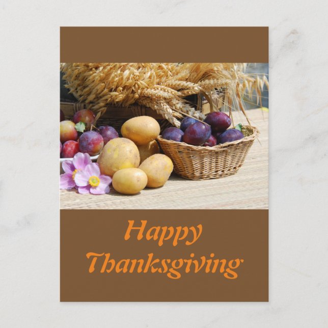 Cartes Pour Fêtes Annuelles Happy Thanksgiving (Devant)