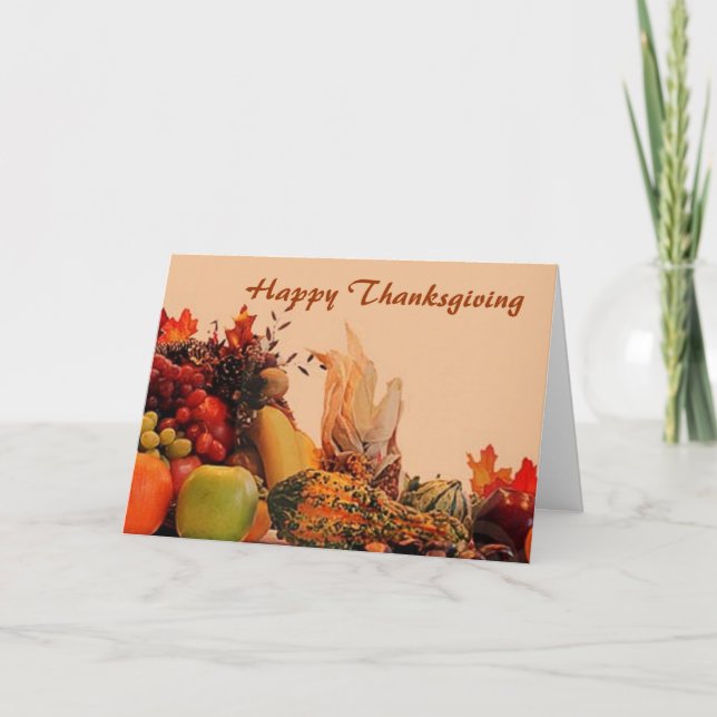 Cartes Pour Fêtes Annuelles Happy Thanksgiving (Devant)