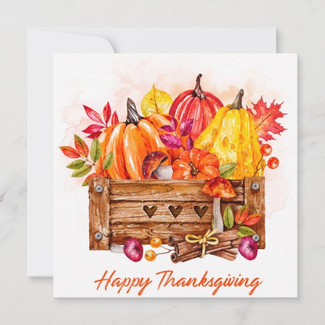 Cartes Pour Fêtes Annuelles Happy Thanksgiving (Devant)