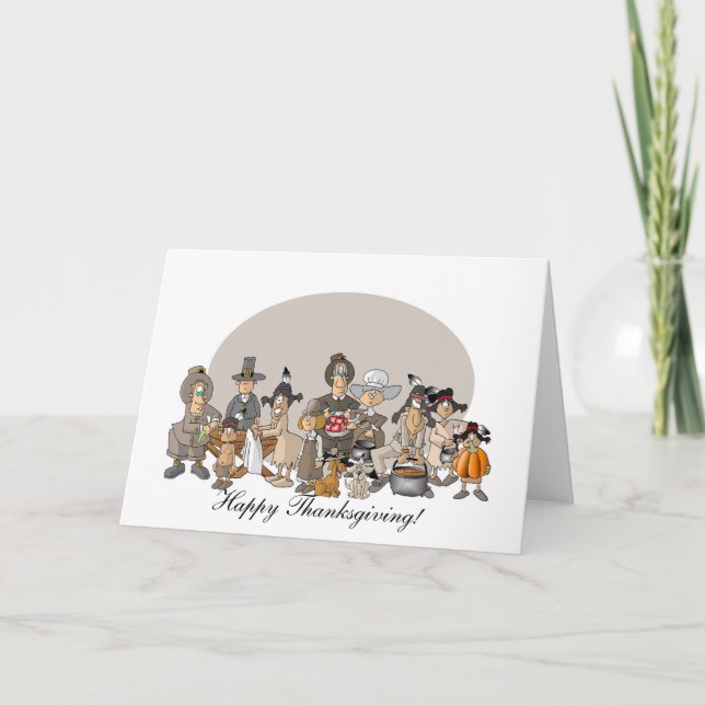 Cartes Pour Fêtes Annuelles Happy Thanksgiving (Devant)