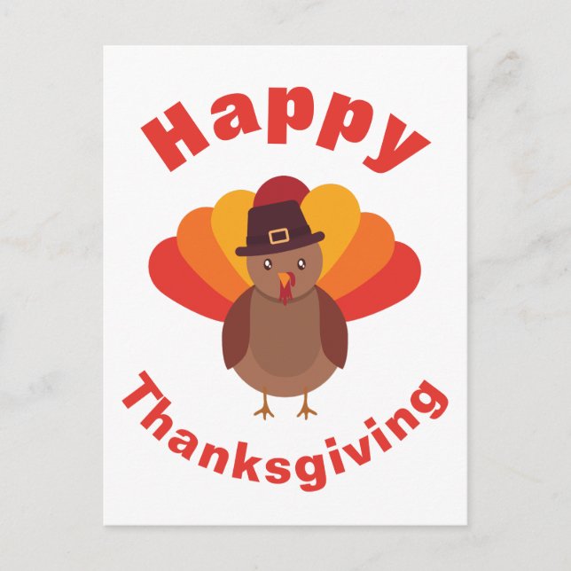Cartes Pour Fêtes Annuelles Happy Thanksgiving (Devant)