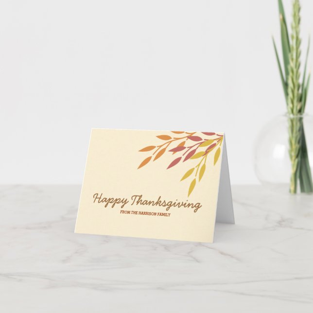 Cartes Pour Fêtes Annuelles Happy Thanksgiving (Devant)