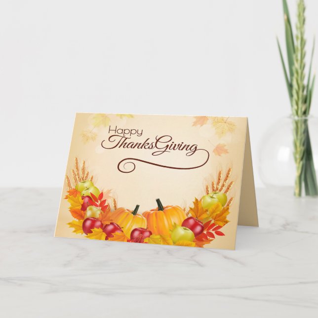 Cartes Pour Fêtes Annuelles Happy Thanksgiving (Devant)