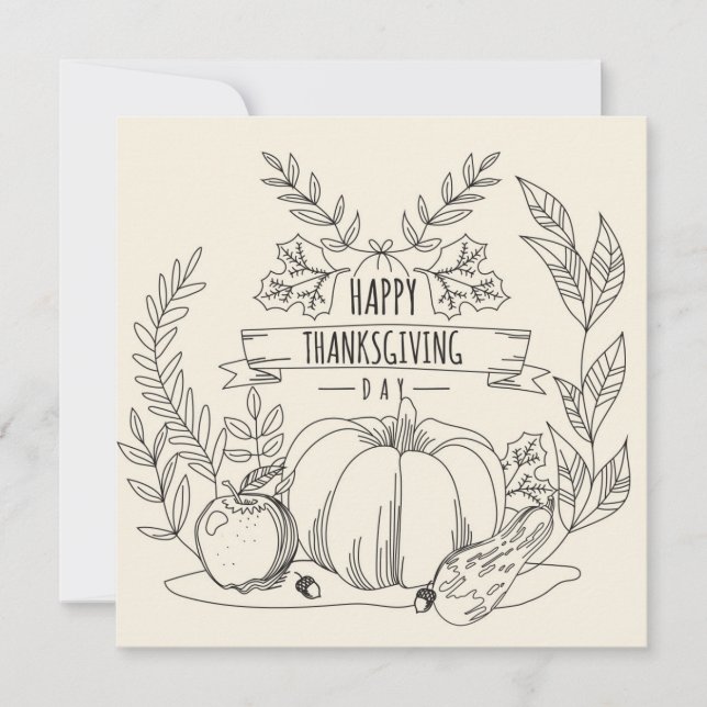 Cartes Pour Fêtes Annuelles Happy Thanksgiving (Devant)