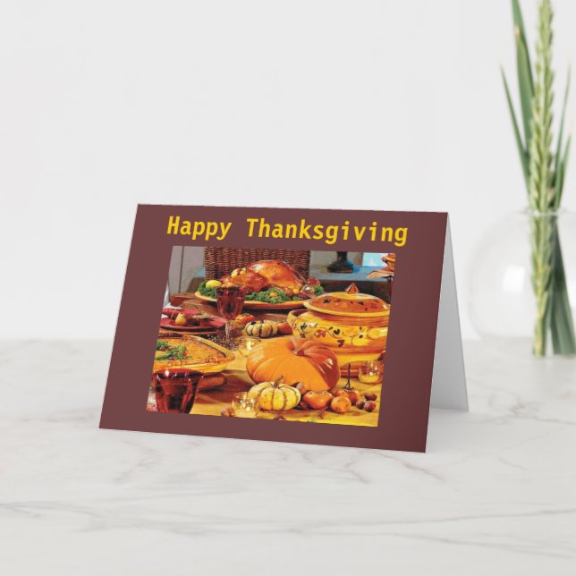 Cartes Pour Fêtes Annuelles Happy Thanksgiving (Devant)