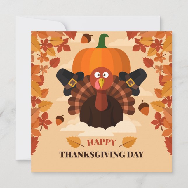 Cartes Pour Fêtes Annuelles Happy Thanksgiving (Devant)