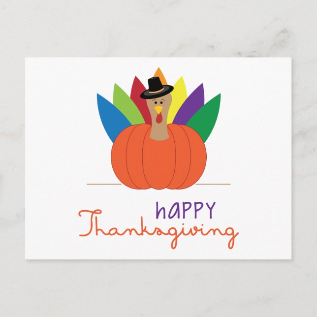 Cartes Pour Fêtes Annuelles Happy Thanksgiving (Devant)