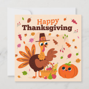Cartes Pour Fêtes Annuelles Happy Thanksgiving