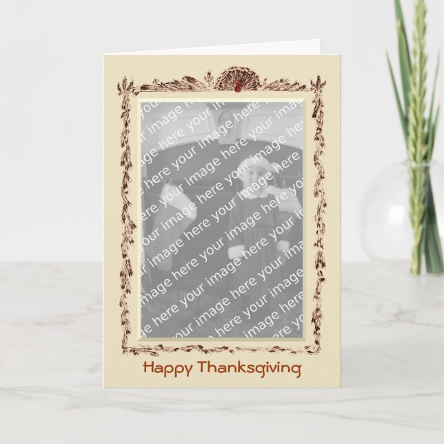 Cartes Pour Fêtes Annuelles Happy Thanksgiving Photo Template Card (Devant)