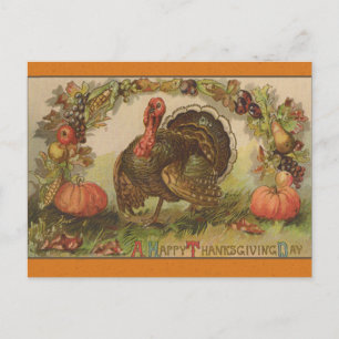 Cartes Pour Fêtes Annuelles Happy Thanksgiving Vintage Art Cards