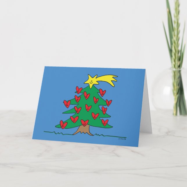 Cartes Pour Fêtes Annuelles Happy Tree (vide à l'intérieur) (Devant)