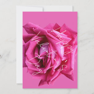 Cartes Pour Fêtes Annuelles Happy Valentine rose rose chaud glam