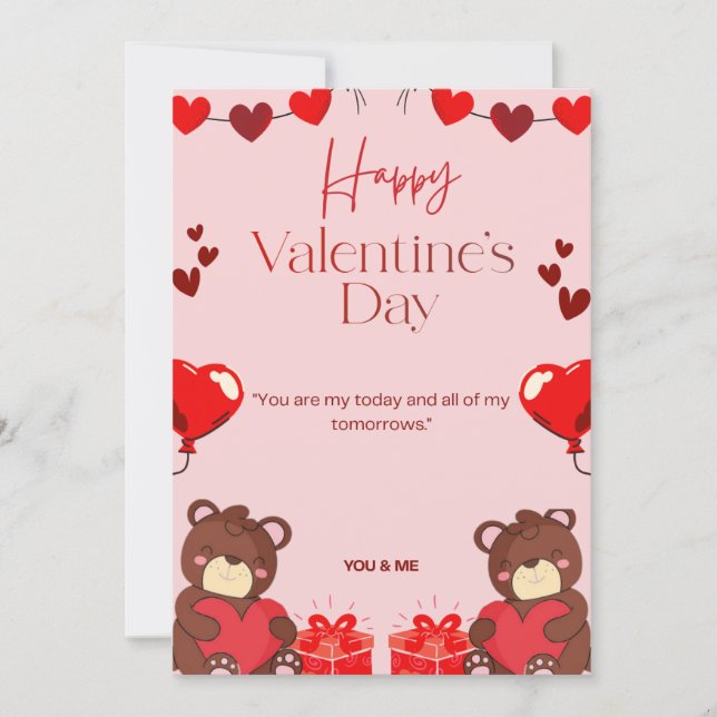 Cartes Pour Fêtes Annuelles Happy Valentine’s Day Greeting Card  (Devant)