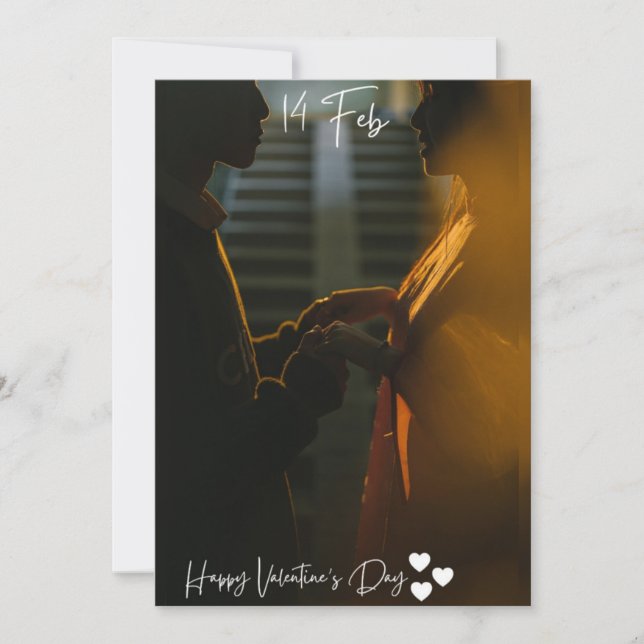 Cartes Pour Fêtes Annuelles Happy Valentine’s Day – Romantic Love Greeting Car (Devant)