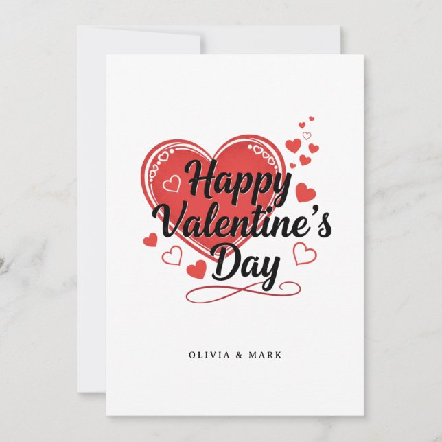 Cartes Pour Fêtes Annuelles Happy Valentines Day Custom love gift  Holiday (Devant)