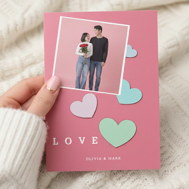 Cartes Pour Fêtes Annuelles Happy Valentines Day Custom Photo Collage Love (Créateur téléchargé)