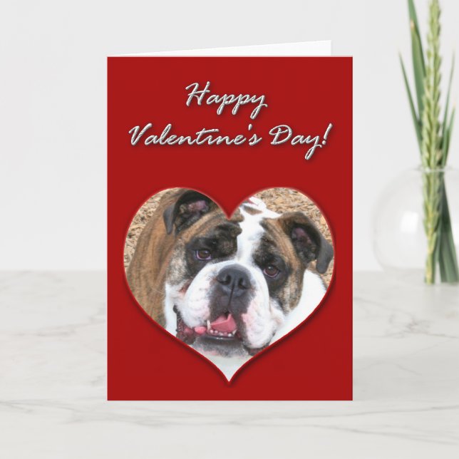 Cartes Pour Fêtes Annuelles Happy Valentine's day English bulldog card (Devant)