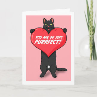 Cartes Pour Fêtes Annuelles Happy Valentines Day For Anyone Cat Holding Heart 
