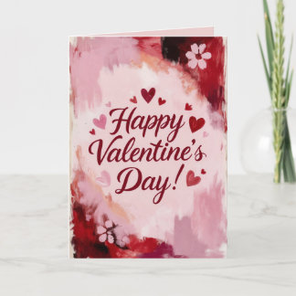 Cartes Pour Fêtes Annuelles Happy Valentine's Day! Painted Brush Strokes