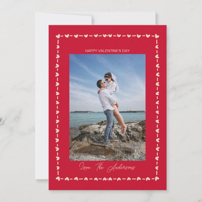 Cartes Pour Fêtes Annuelles Happy Valentine's Day Photo Whimsical Heart Border (Devant)