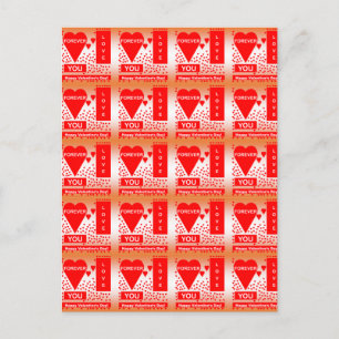 Cartes Pour Fêtes Annuelles Happy Valentine's Day Text Forever Love Hearts Red