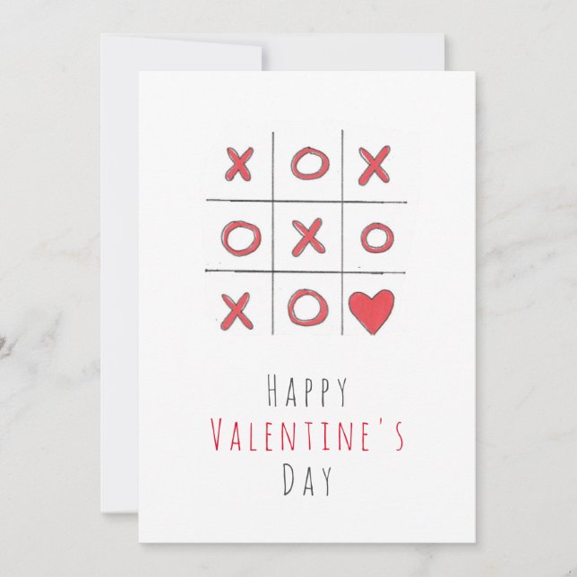 Cartes Pour Fêtes Annuelles Happy Valentine's Day Tic-Tac-Toe (Devant)