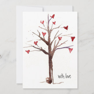 Cartes Pour Fêtes Annuelles Happy Valentine's Day with Love Red Heart Tree