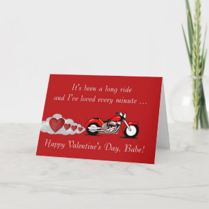 Cartes Pour Fêtes Annuelles Happy Valentine's Day with motorbike for biker