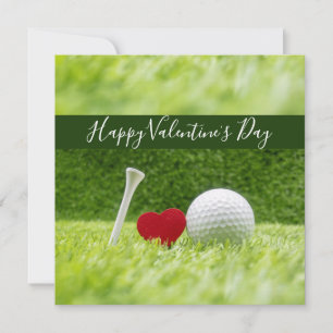 Cartes Pour Fêtes Annuelles Happy Valentine's golfer with love and golf ball