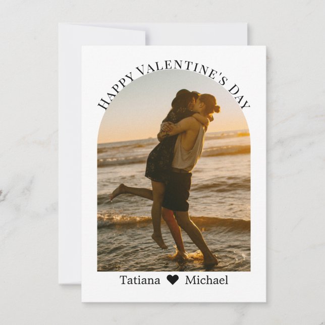 Cartes Pour Fêtes Annuelles happy valentines jour script moderne arche photo (Devant)