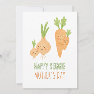 Cartes Pour Fêtes Annuelles « Happy Veggie Mother's Day » - Maman légume avec 