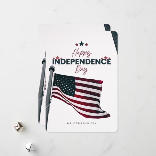 Cartes Pour Fêtes Annuelles #HappyIndependenceDayFlatHolidayCard (Devant/Arrière en situation)