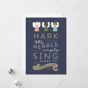 Cartes Pour Fêtes Annuelles Hark the Herald Angels Christian Holiday Card