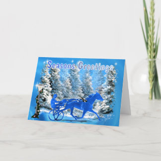 Cartes Pour Fêtes Annuelles Harnais Blue Xmas