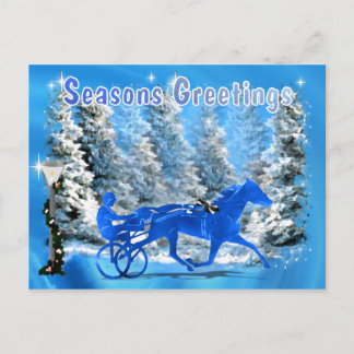 Cartes Pour Fêtes Annuelles Harnais Blue Xmas