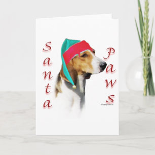 Cartes Pour Fêtes Annuelles Harrier Père Noël Paws