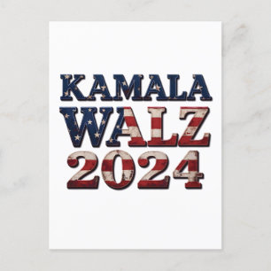 Cartes Pour Fêtes Annuelles Harris Walz Élection 2024 Kamala Tim Waltz