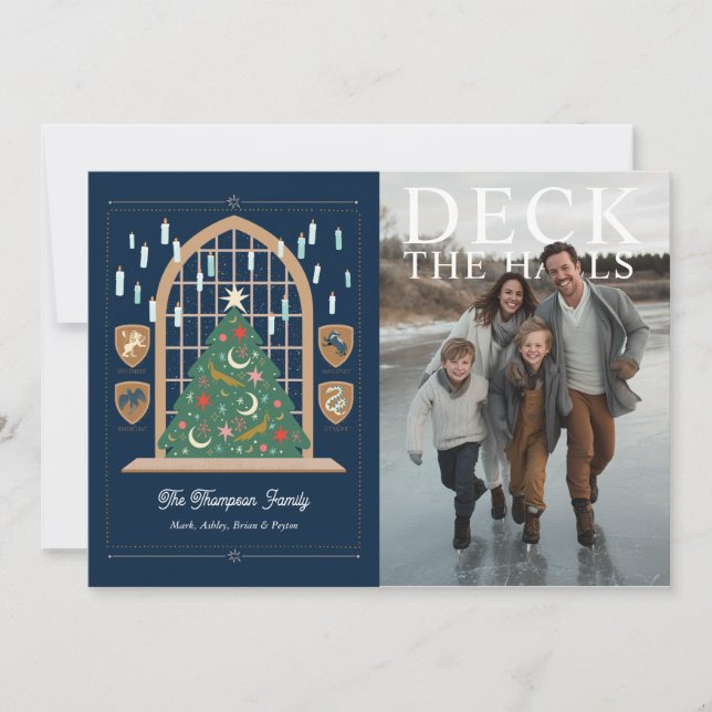 Cartes Pour Fêtes Annuelles Harry Potter | Deck the Great Hall Photo (Devant)