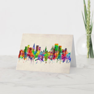 Cartes Pour Fêtes Annuelles Hartford Connecticut Skyline