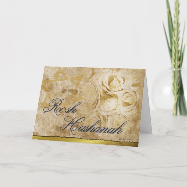 Cartes Pour Fêtes Annuelles Hashanah-Fleurs de Rosh (Devant)