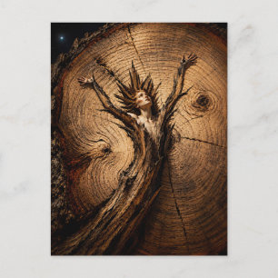 Cartes Pour Fêtes Annuelles “Hathoria” –  Portrait d'une femme dans la nature