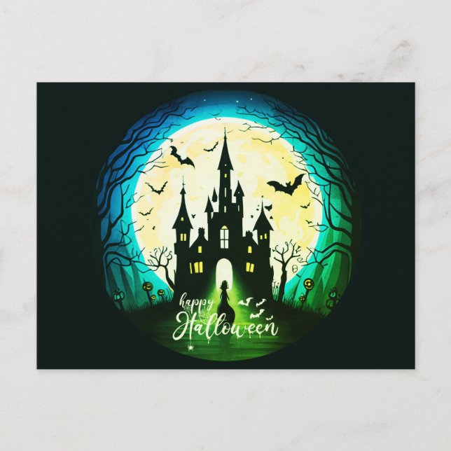 Cartes Pour Fêtes Annuelles Hauné Château Happy Halloween Déplaisant (Devant)