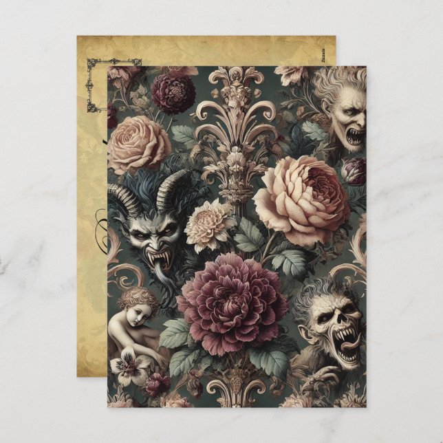 Cartes Pour Fêtes Annuelles Hauned Harmonics - Gothique victorien (Devant / Derrière)