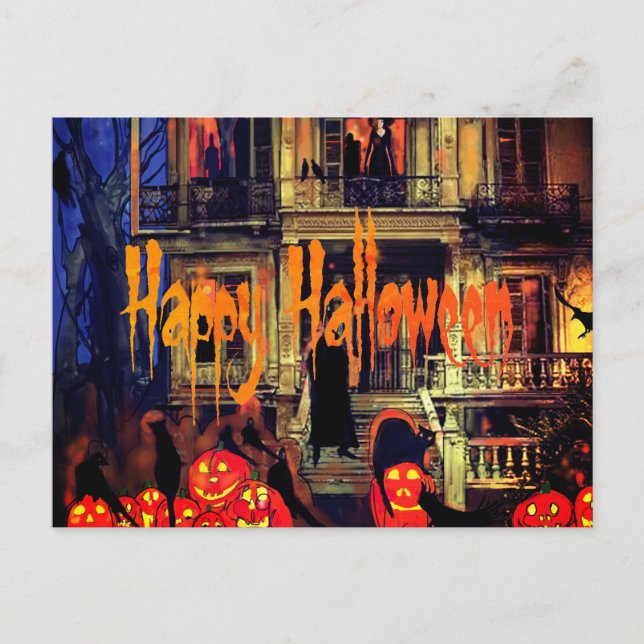 Cartes Pour Fêtes Annuelles Haunted House Halloween Party  (Devant)